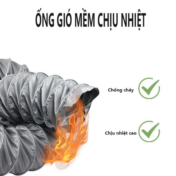ống gió mềm chịu nhiệt D150