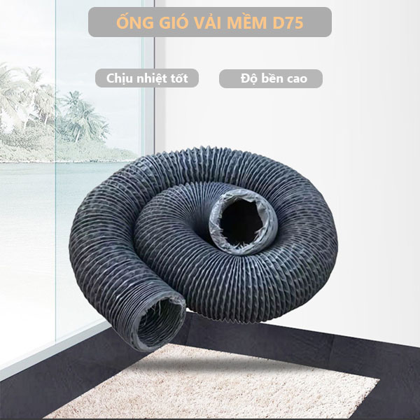 ống gió vải Phi 75