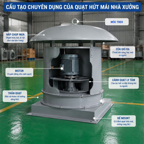 quạt hút mái nhà xưởng QHM-900