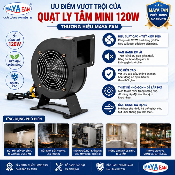 quạt ly tâm mini 120w
