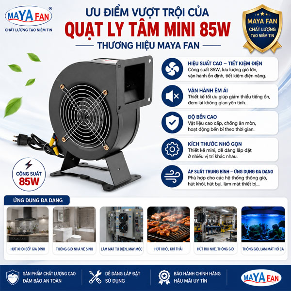 quạt ly tâm mini 85w