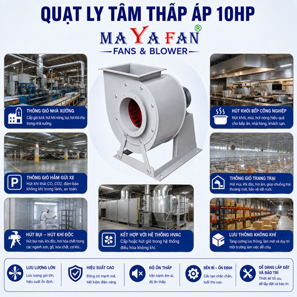 Quạt ly tâm thấp áp 10Hp