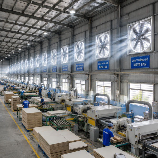 Hệ thống thông gió nhà xưởng bằng quạt công nghiệp