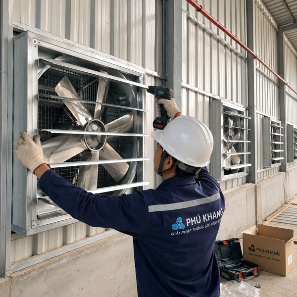 lắp đặt quạt thông gió nhà xưởng